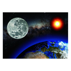 Κάρτα Post 3D Γη Ήλιος Σελήνη
