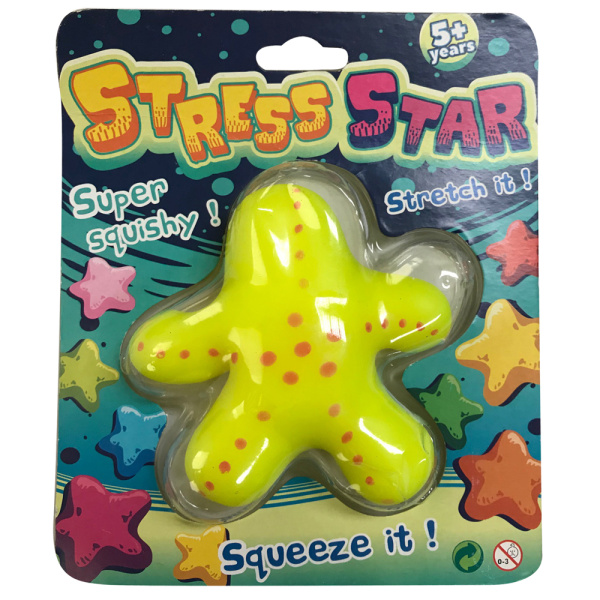 Stress Starfish 10x10cm 4ass